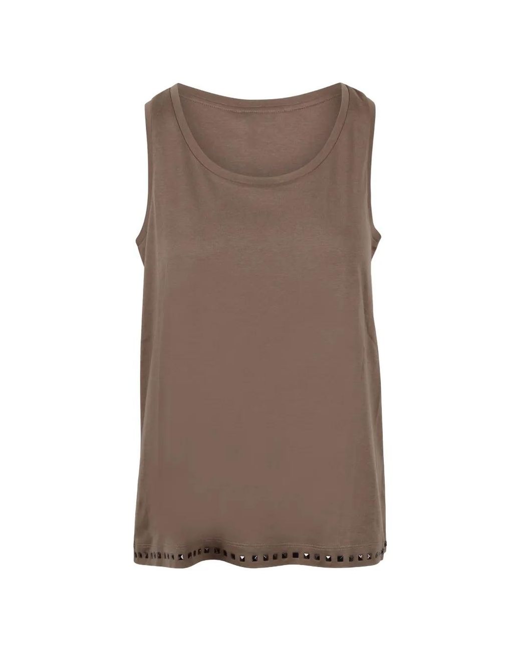 Max Mara Brown Stud-Embellished Tank Top
