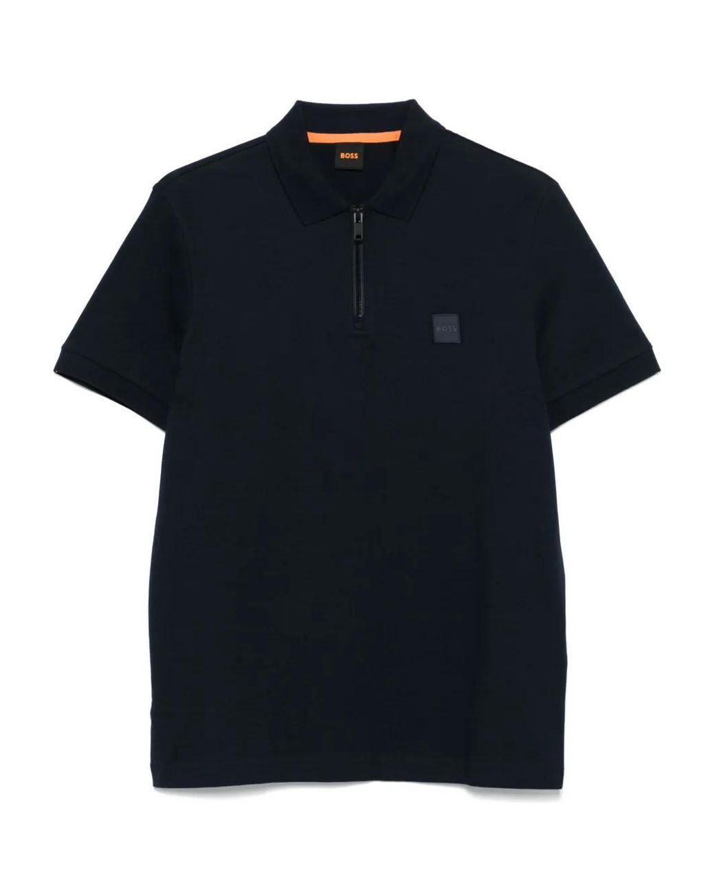 Boss Blue Stretch-Cotton Slim-Fit Polo Shirt With Logo Patch for men