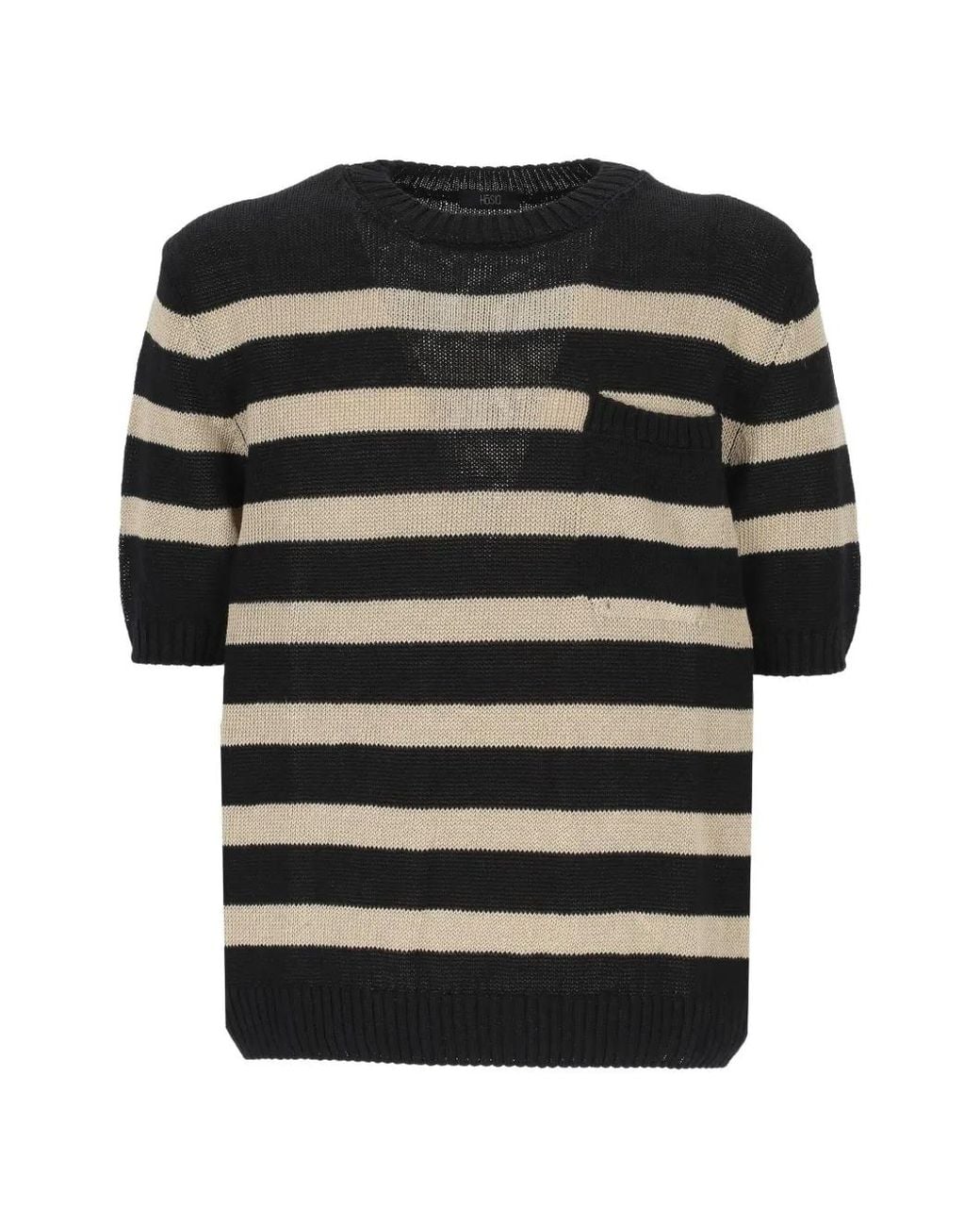 Hōsio Black Striped Short-Sleeve T-Shirt for men