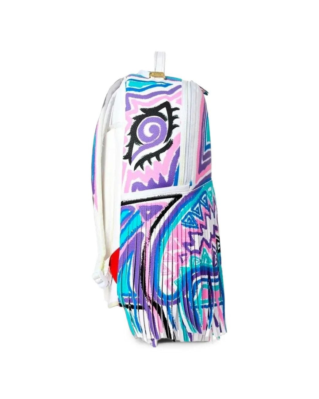 Sprayground Blue Fringed Graphic-Print Backpack