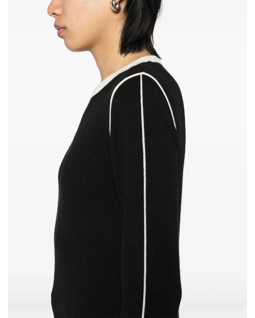 B+ AB Black Contrast Trim Knit Sweatshirt