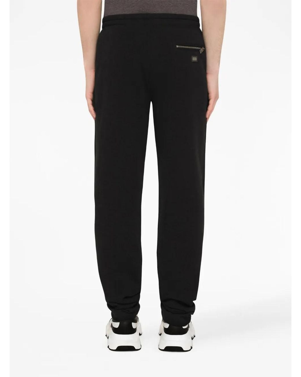 Dolce & Gabbana Black Drawstring Track Pants for men