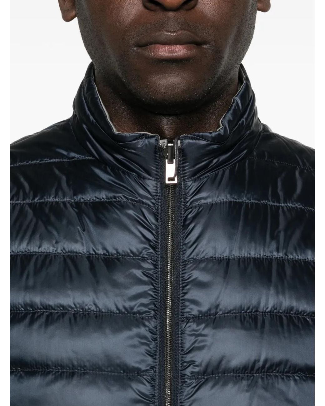 Herno Blue And Quilted Vest for men