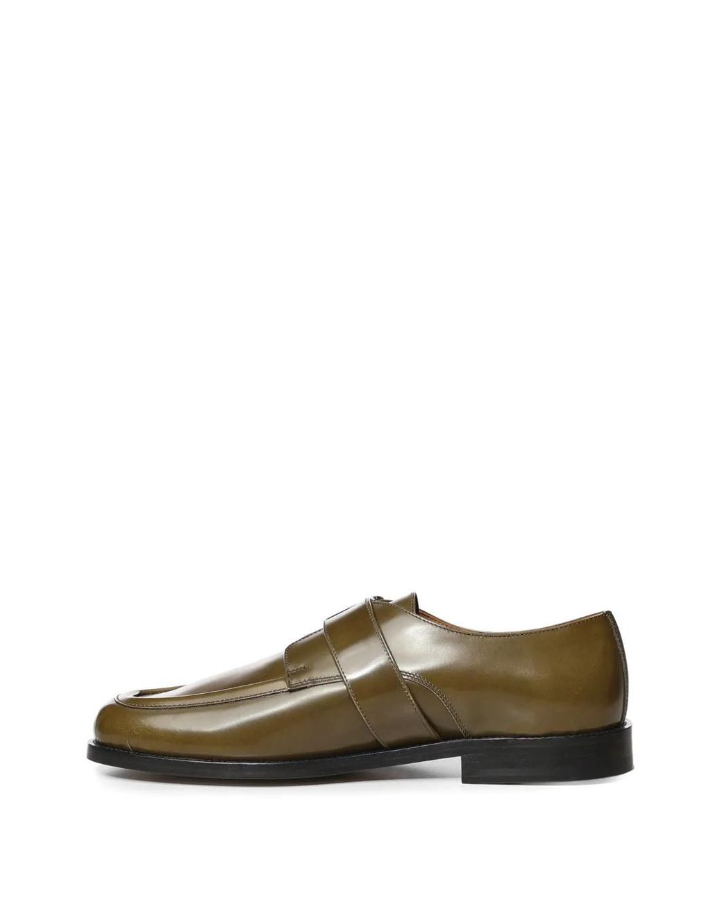 Marni Green Mocassins En Cuir À Boucles for men