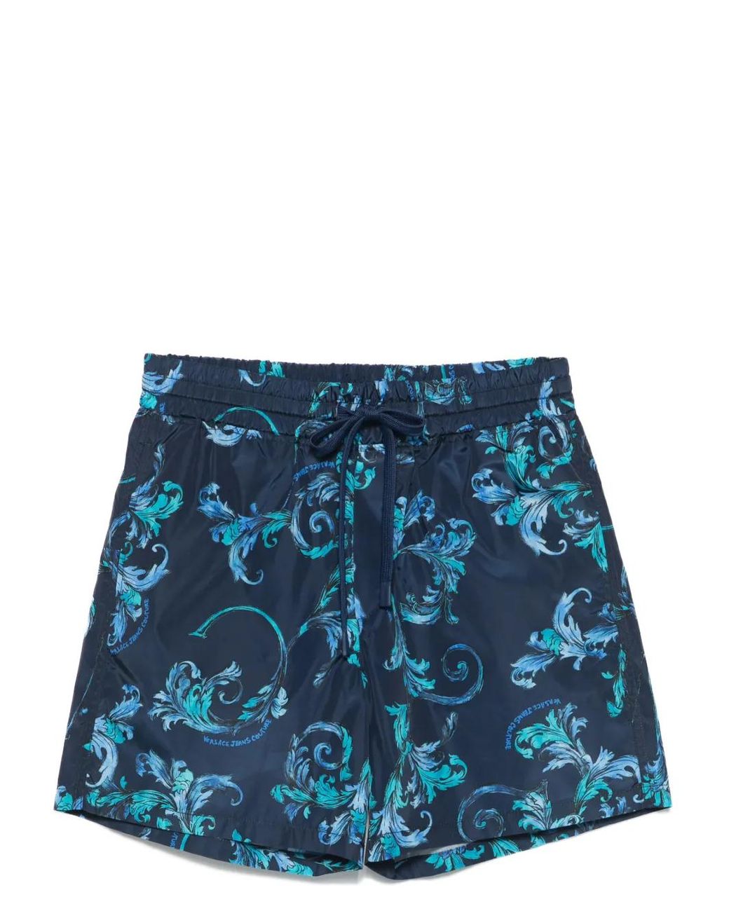 Versace Jeans Couture Blue Barocco-Print Swim Shorts for men