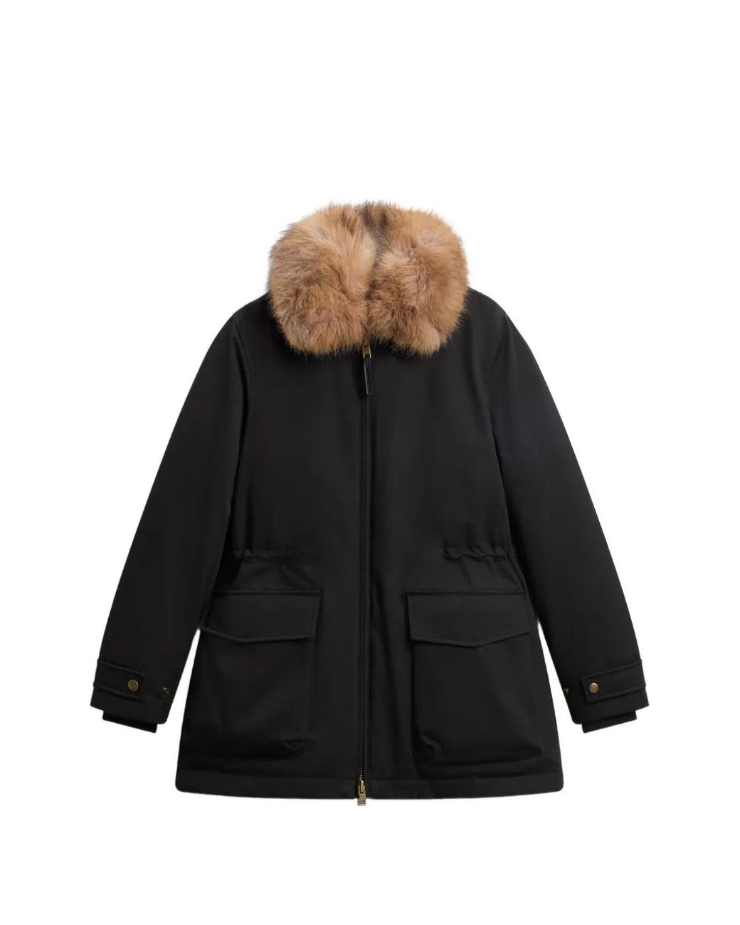 Woolrich Black Faux-Fur Collar Field Jacket