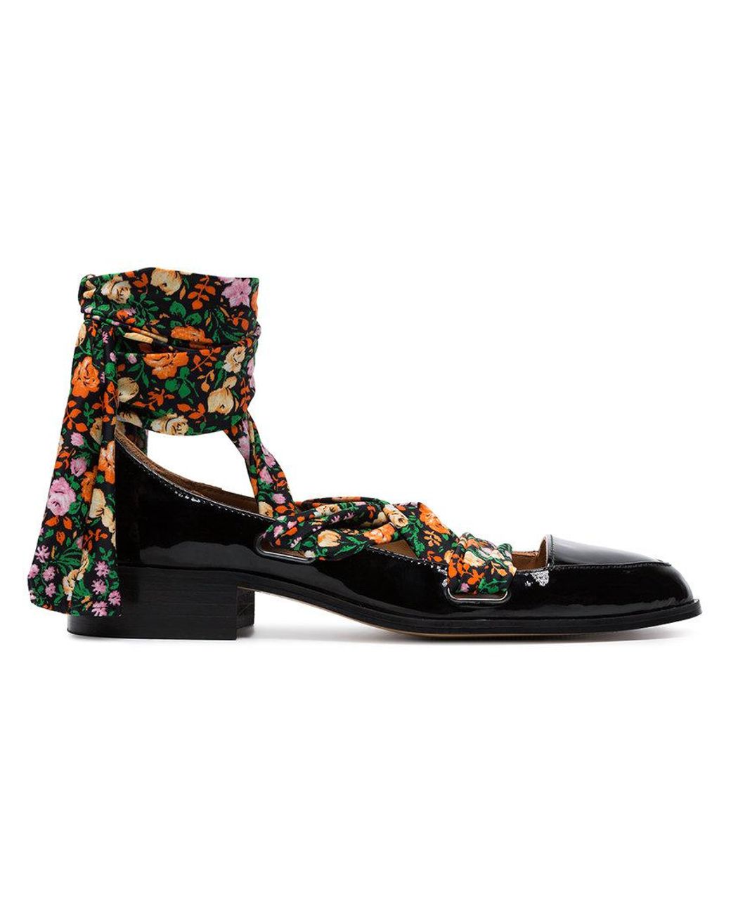 Lilou Patent Floral Ballet Shoes in Black | Lyst Canada