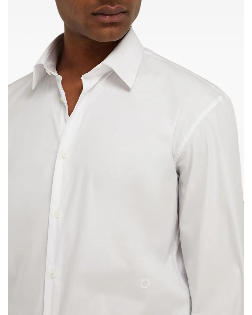 Ferragamo White Chemise Boutonnée À Manches Longues for men