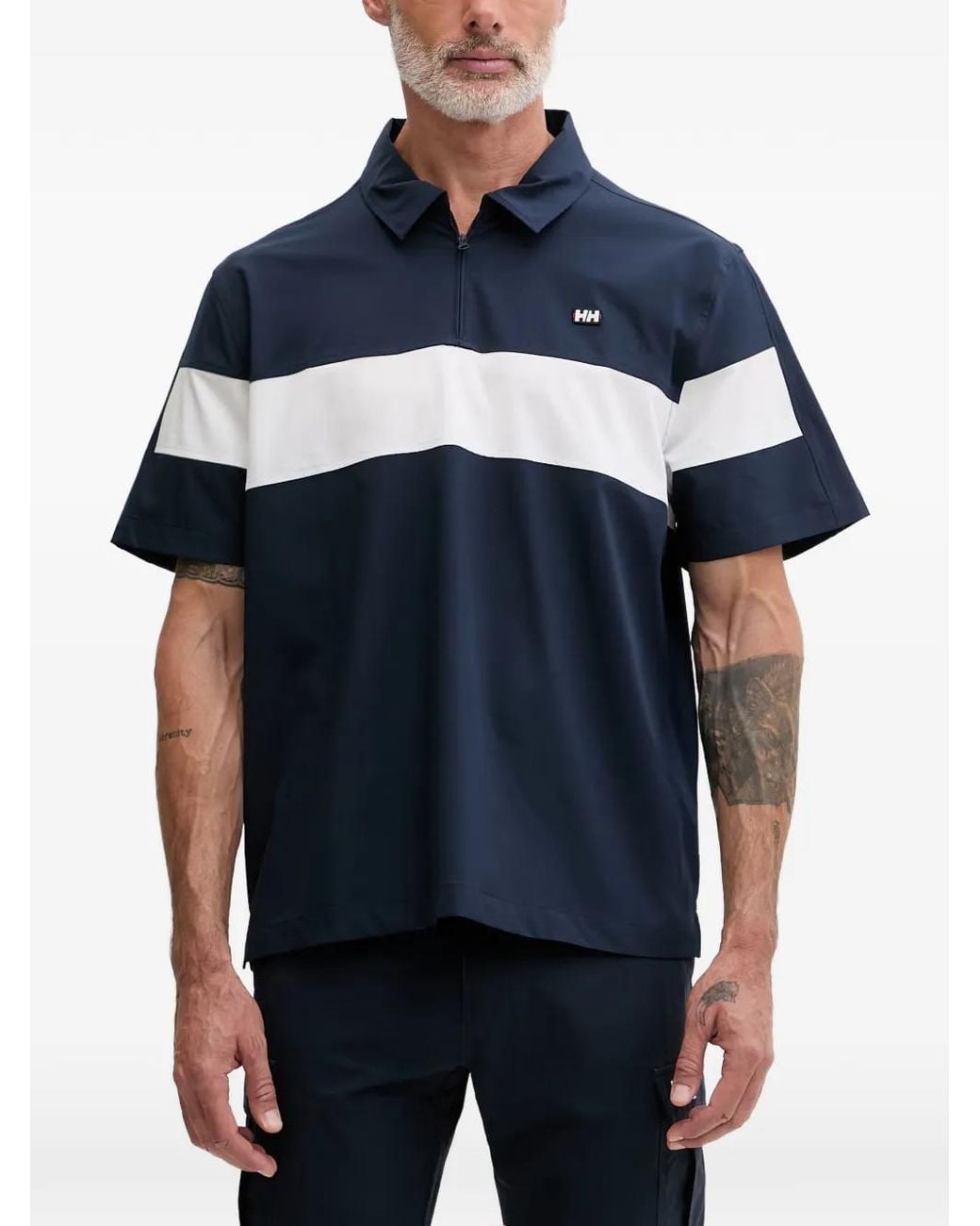 Helly Hansen Blue Quarter-Zip Polo Shirt for men