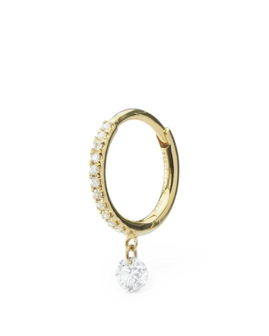 PERSÉE Metallic Boucles D'Oreilles Créoles Danaé Pavées De Diamants