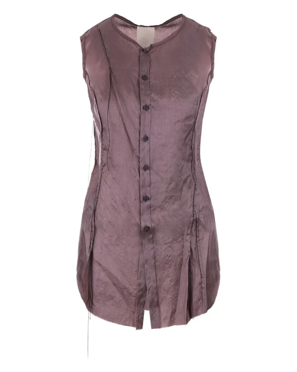 PHAÉDOSTUDIO Purple Button-Front Raw-Edge Top