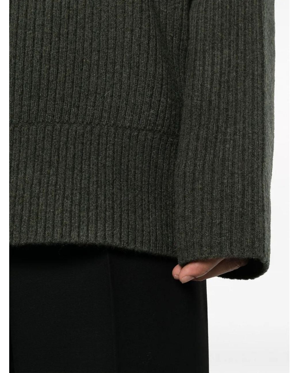 Givenchy Black Oversize Ribbed Sweater In Military for men