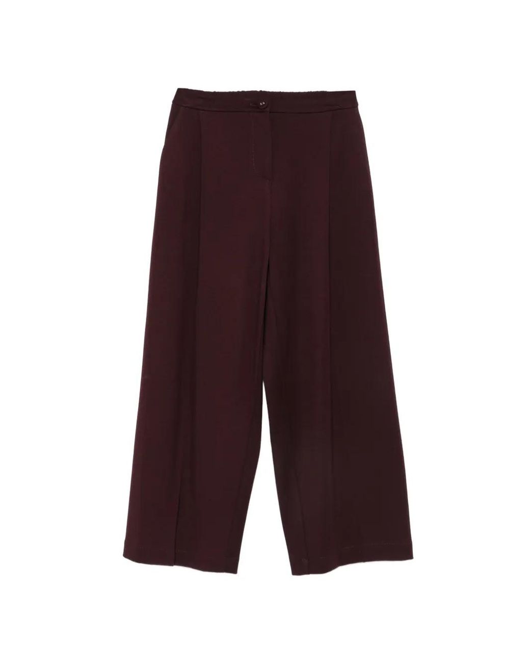 Imperial Red Pleated Wide-Leg Trousers