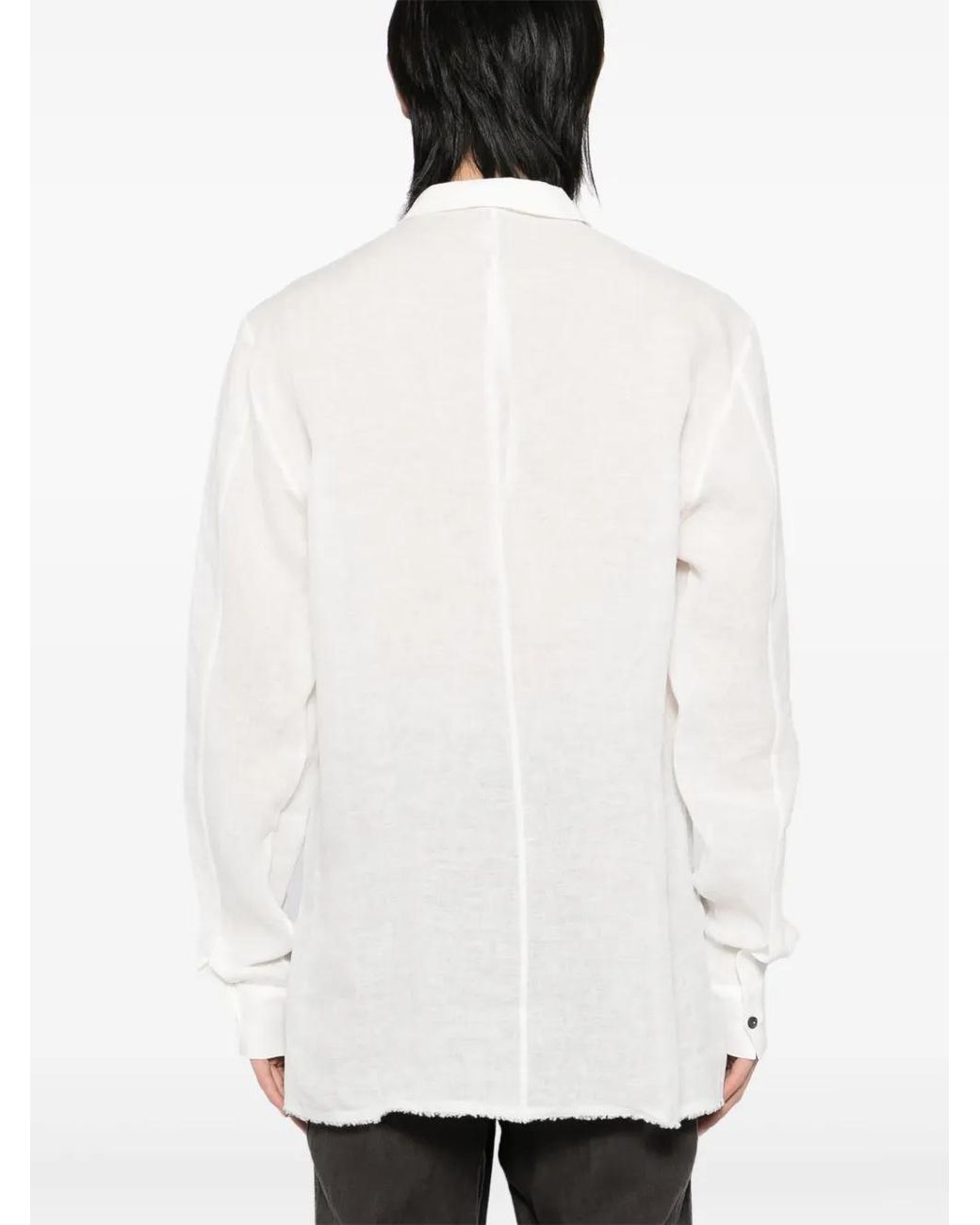 Label Under Construction White Button-Up Shirt for men