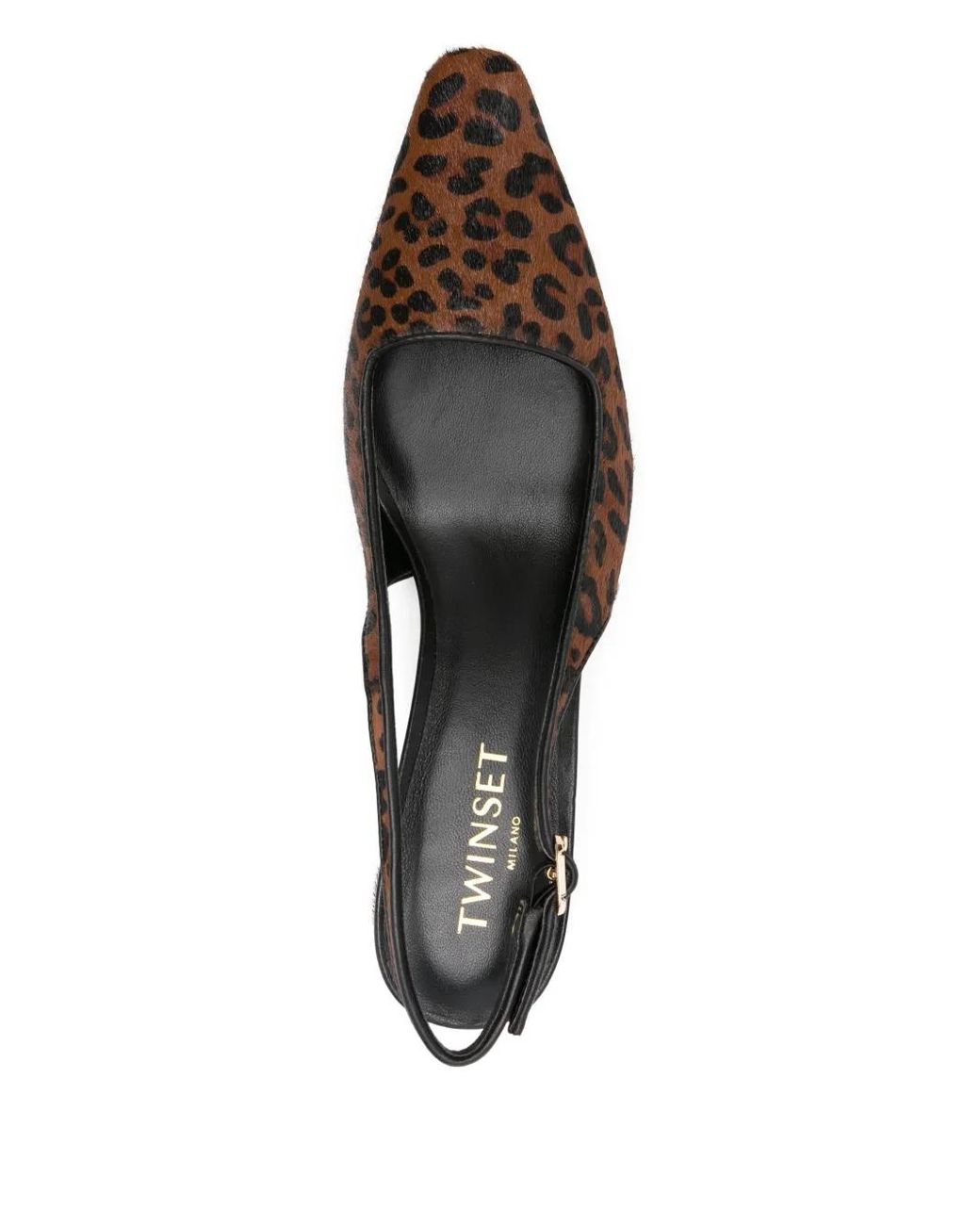 Twinset Brown 70Mm Slingback Leopard Pumps