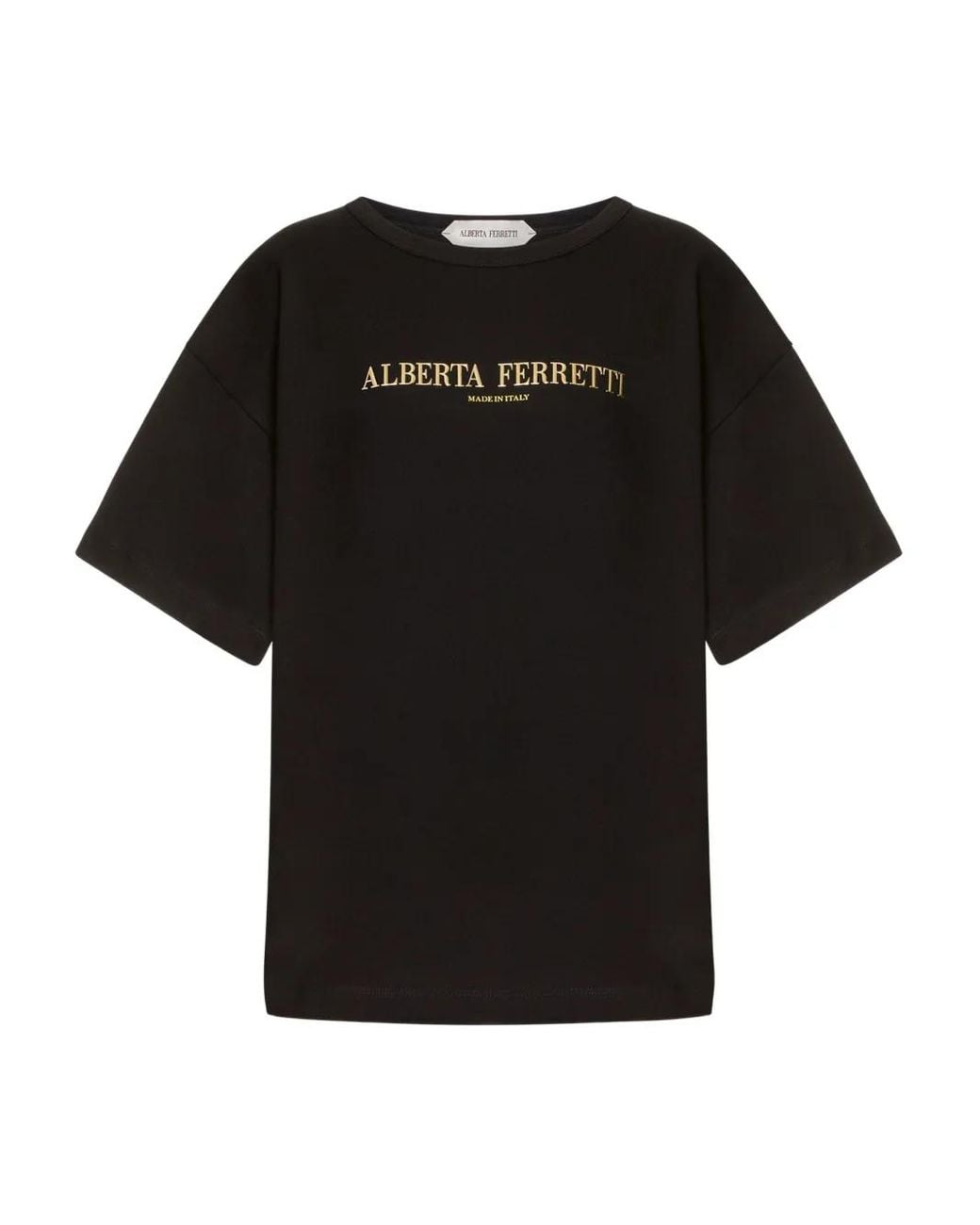 Alberta Ferretti Black Cotton T-Shirt