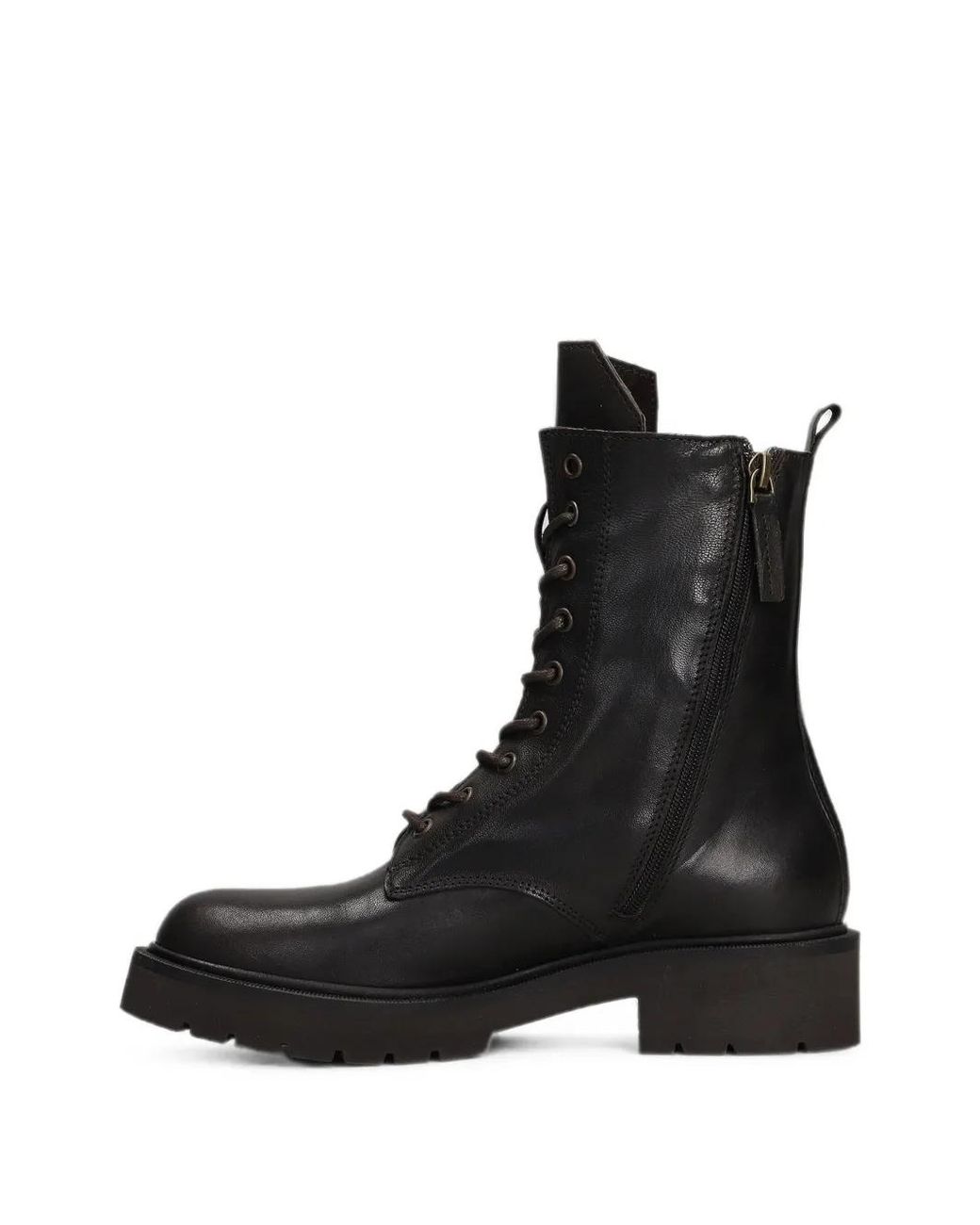Julie Dee Black Lace-Up Side-Zip Boots