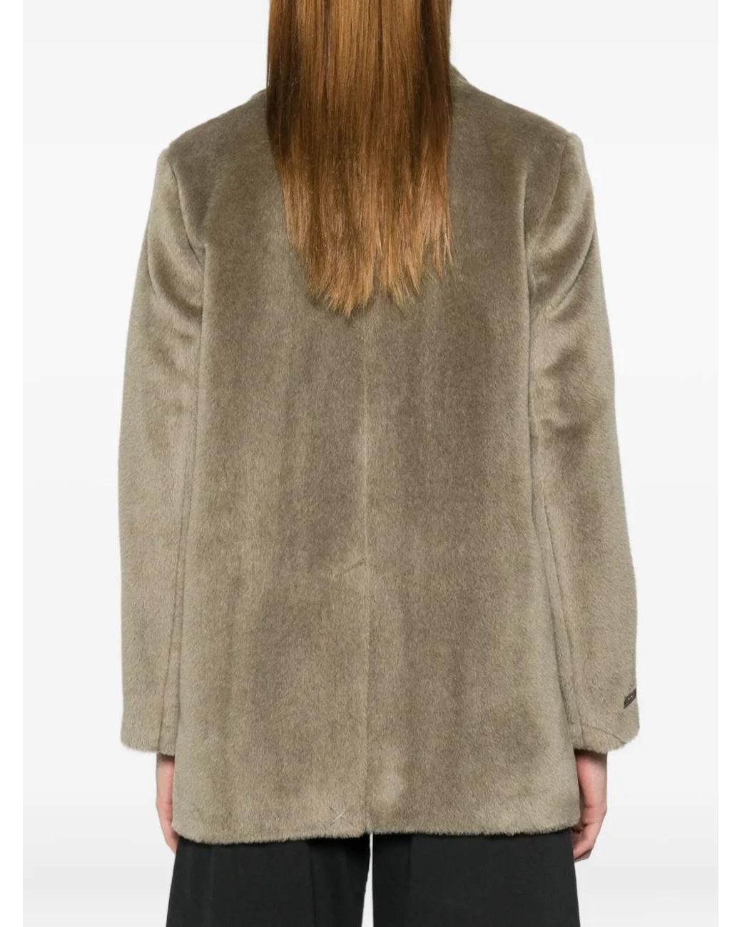 Peserico Green Peak-Lapels Coat