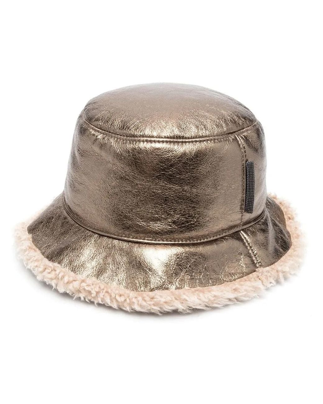 Brunello Cucinelli Natural Fur-Trim Bucket Hat