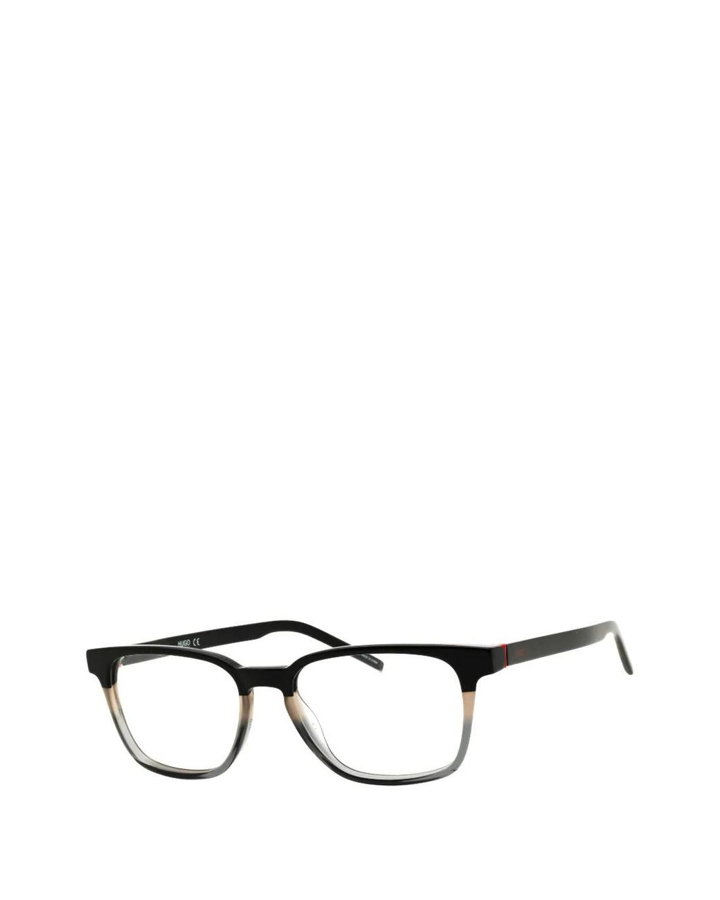 HUGO Black Rectangle-Frame Glasses for men
