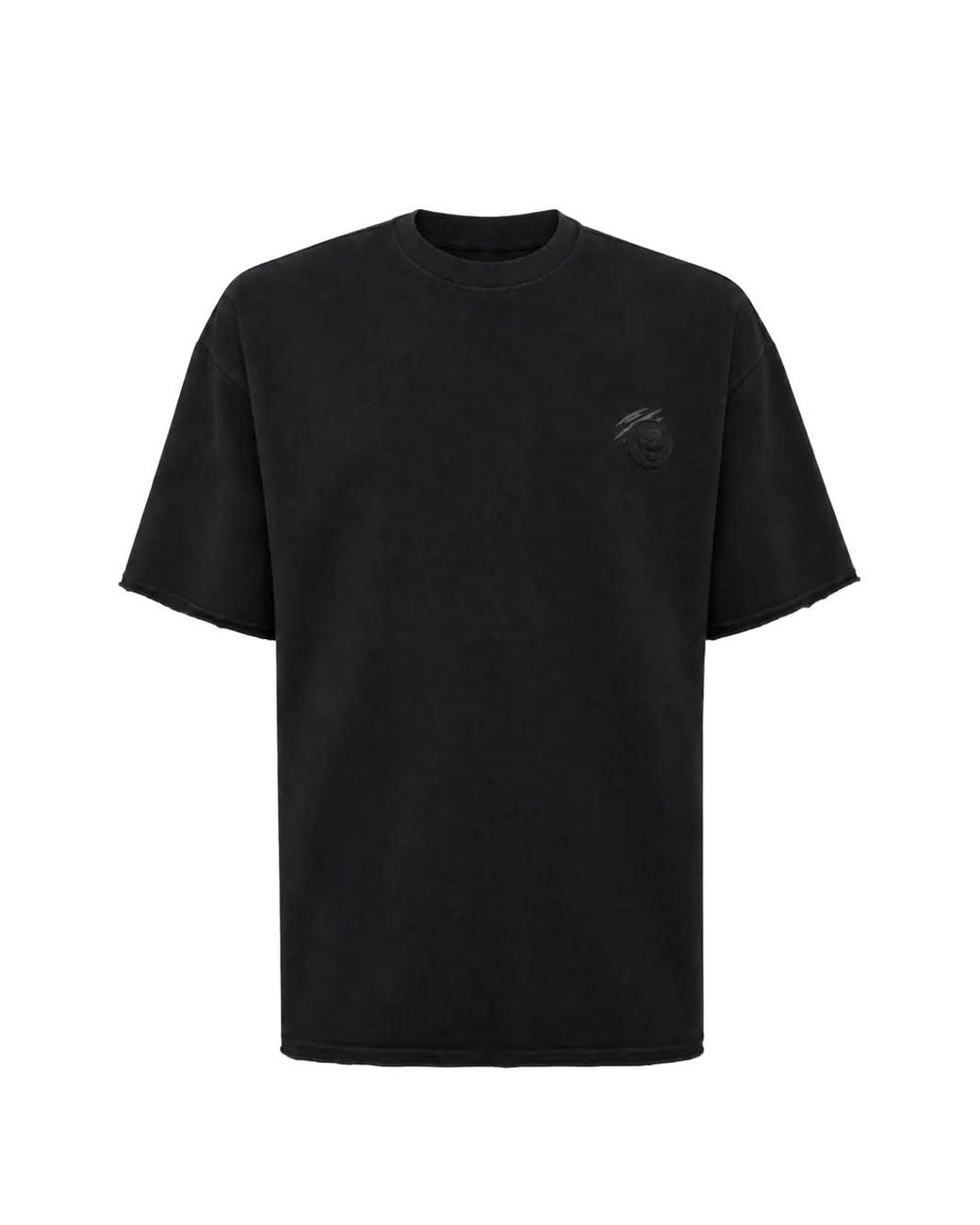 Philipp Plein Black Raw-Edge T-Shirt for men