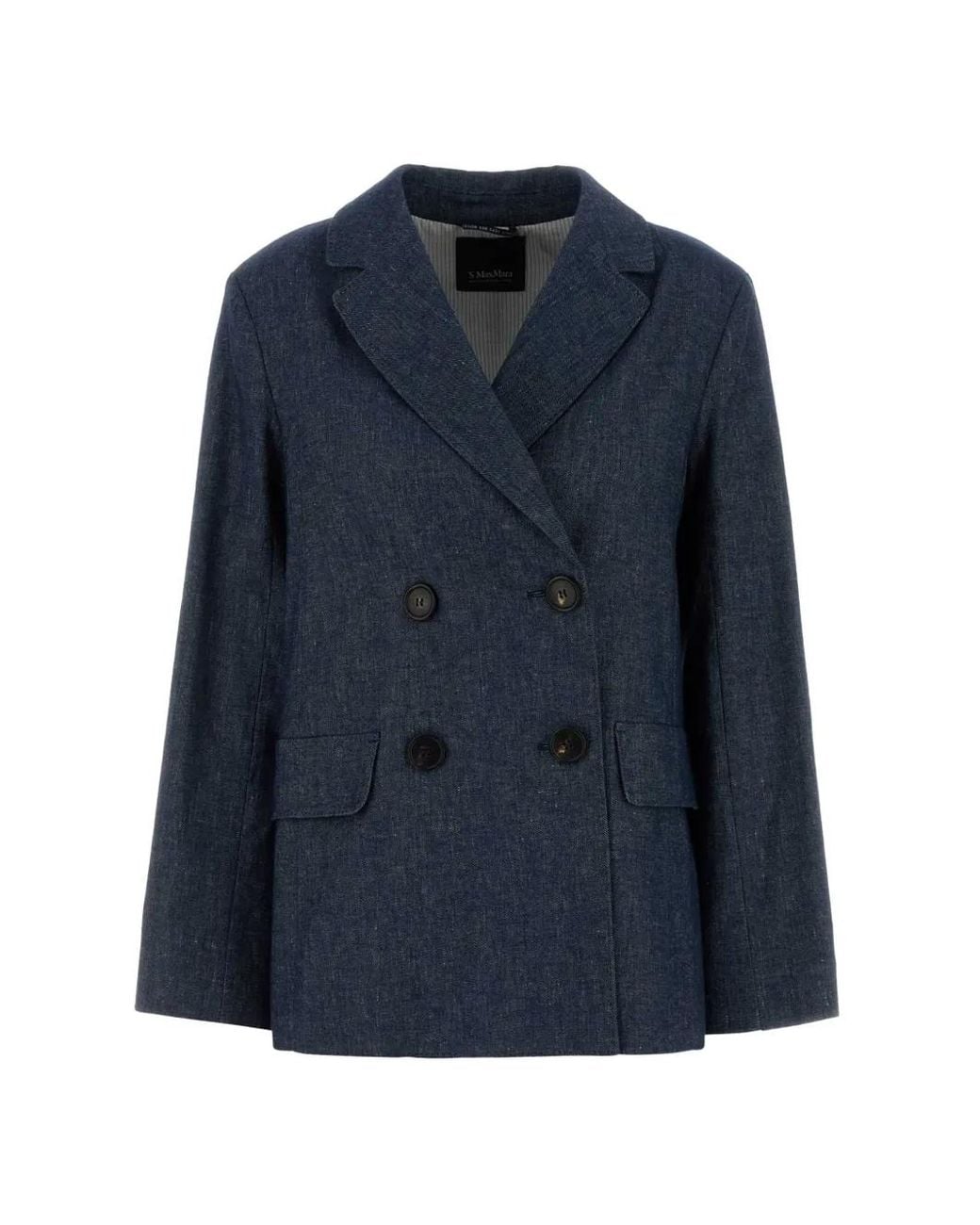 Max Mara Blue Double-Breasted Blazer