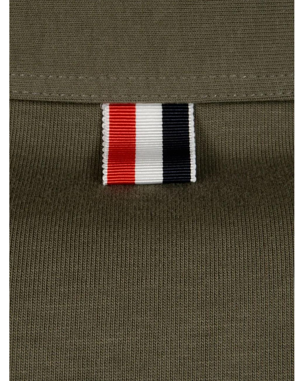 Thom Browne Green Chest-Pocket Long-Sleeve Polo Shirt for men