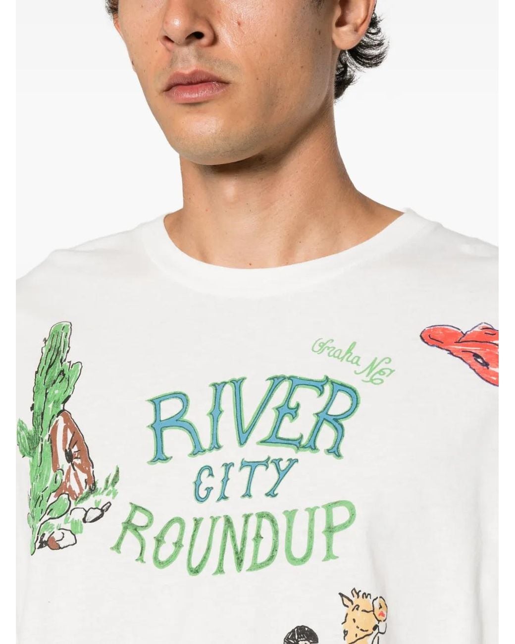 Bode White River City Graphic-Print T-Shirt for men