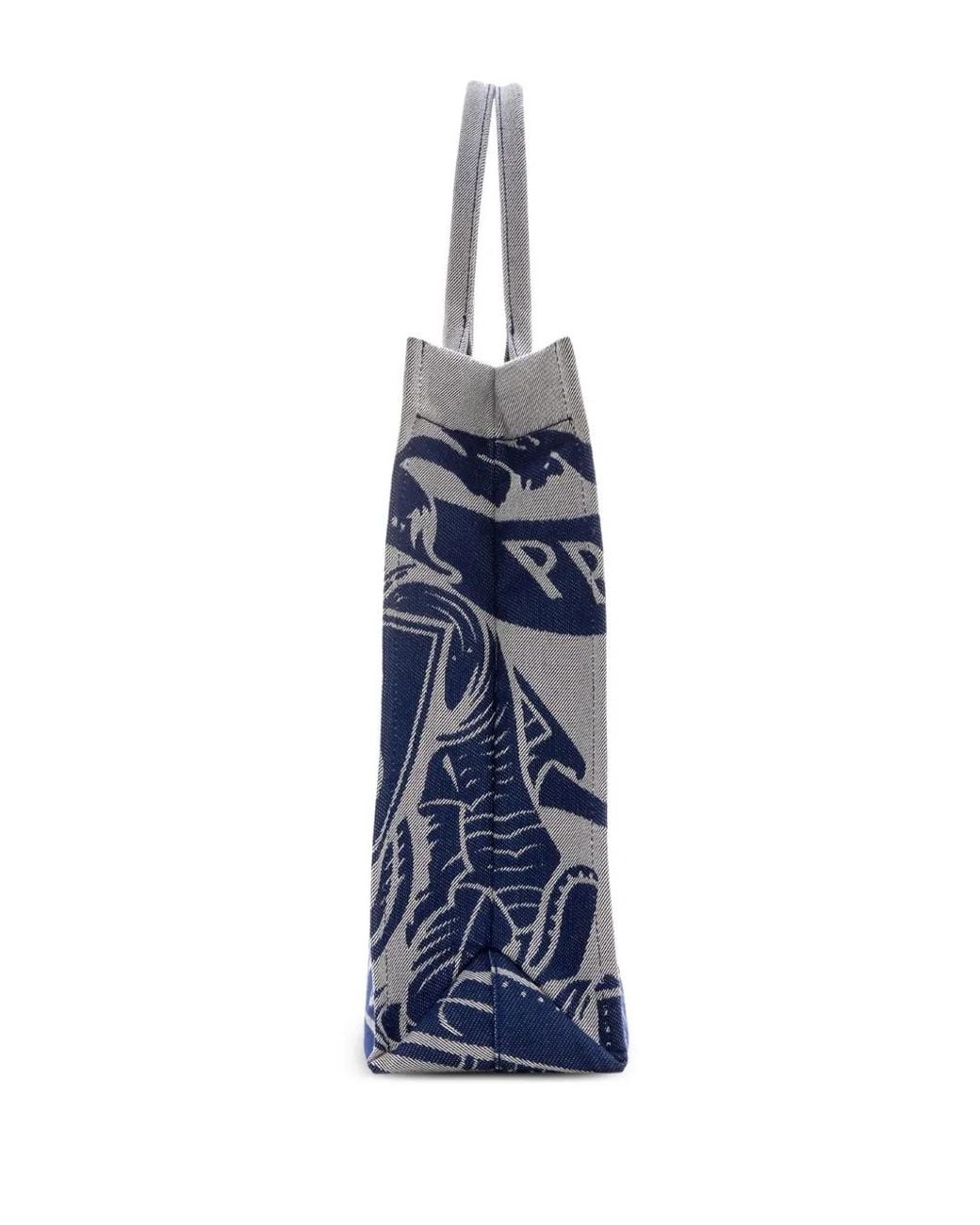 Burberry Blue Ekd Canvas Tote Bag for men