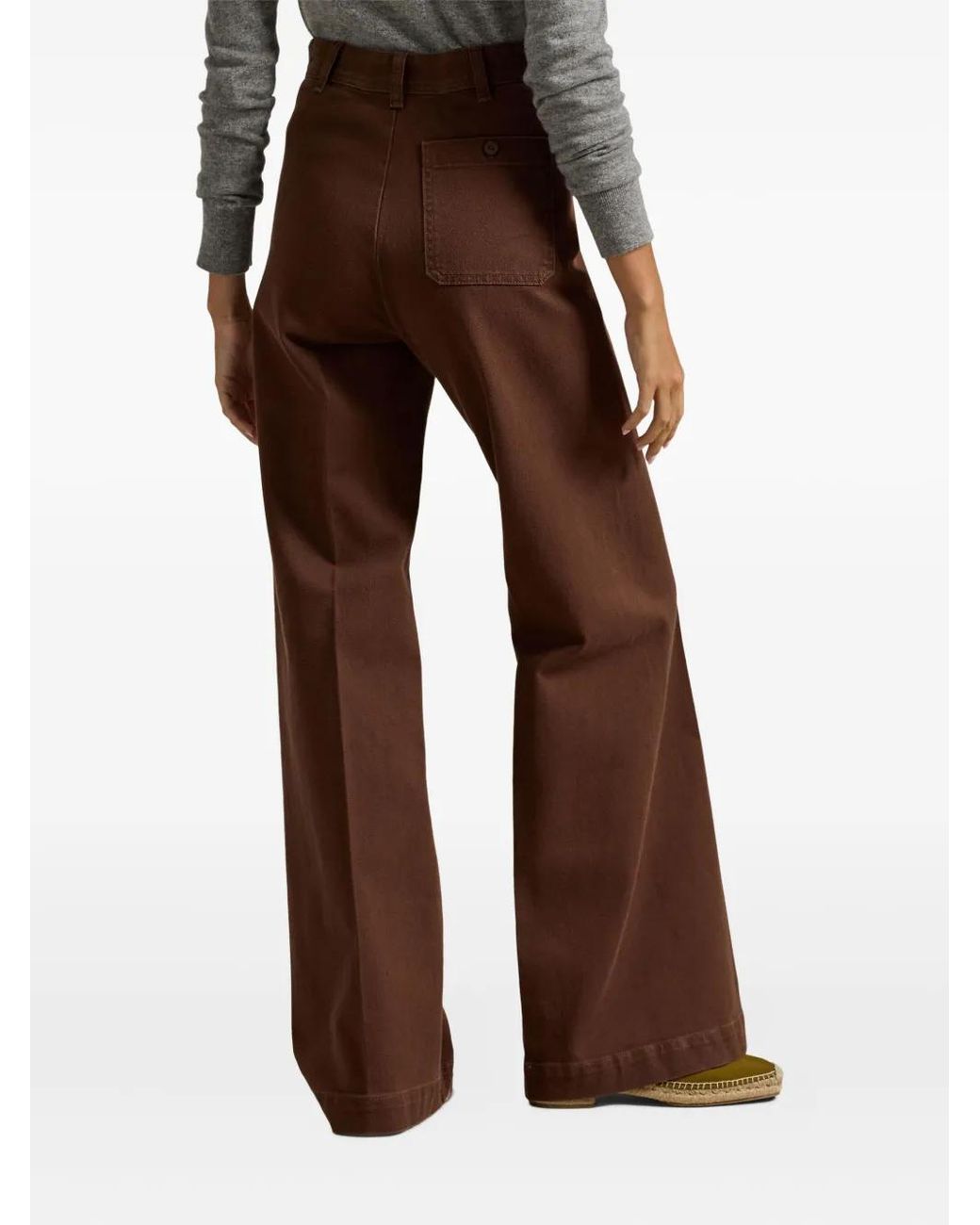 Polo Ralph Lauren Brown High-Waisted Flared Trousers