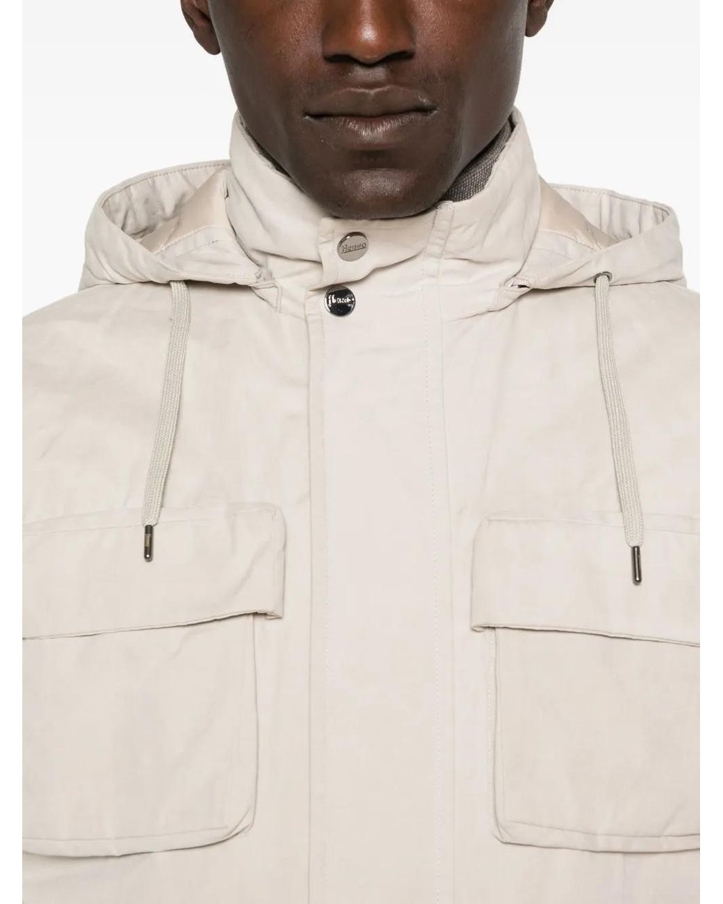 Giacca Con Cappuccio E Tasca di Herno in White da Uomo
