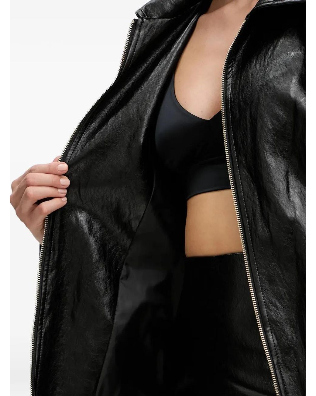 Haveone Black Belted Zip-Up Jacket