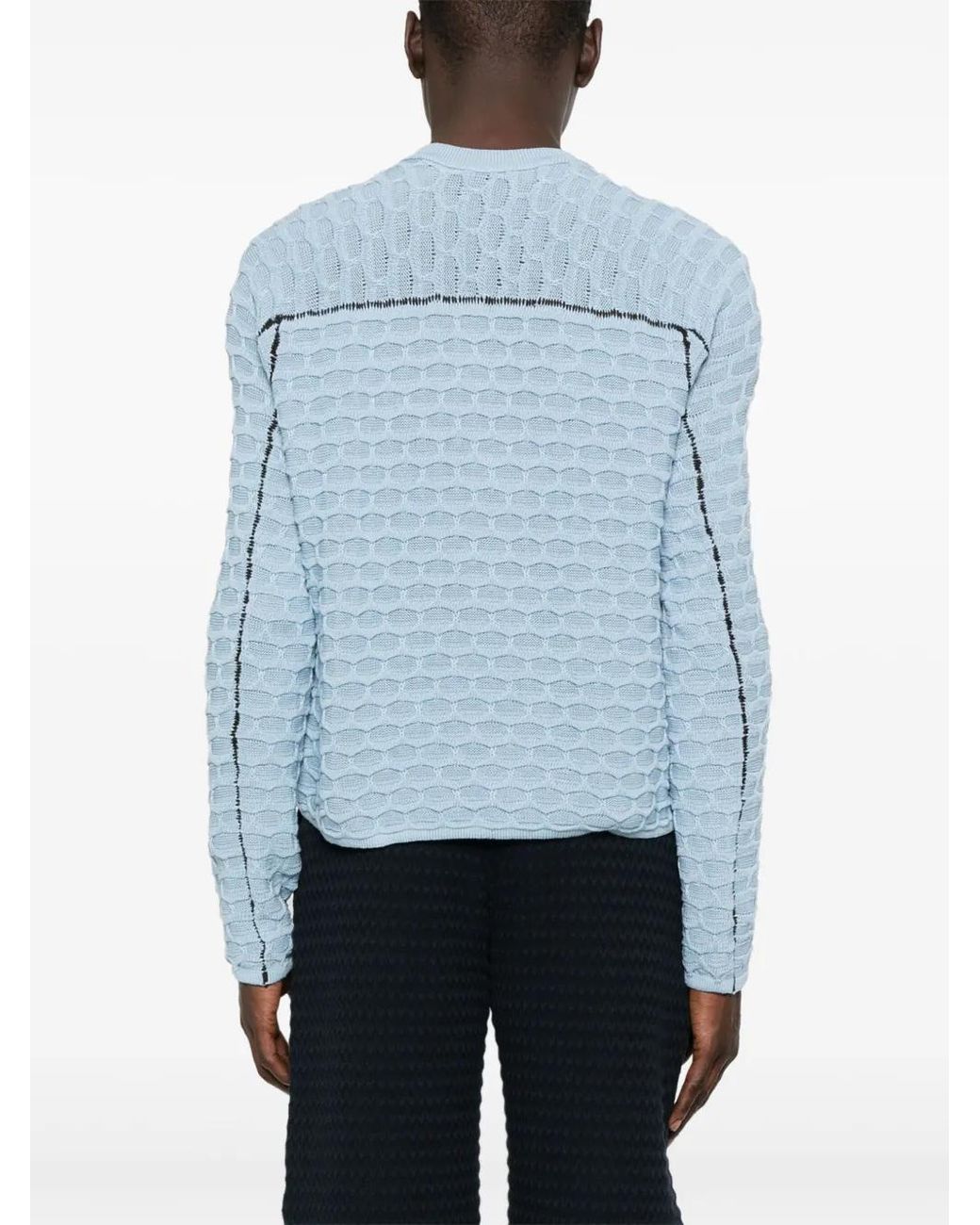 Isa Boulder Blue Crew-Neck Sweater for men