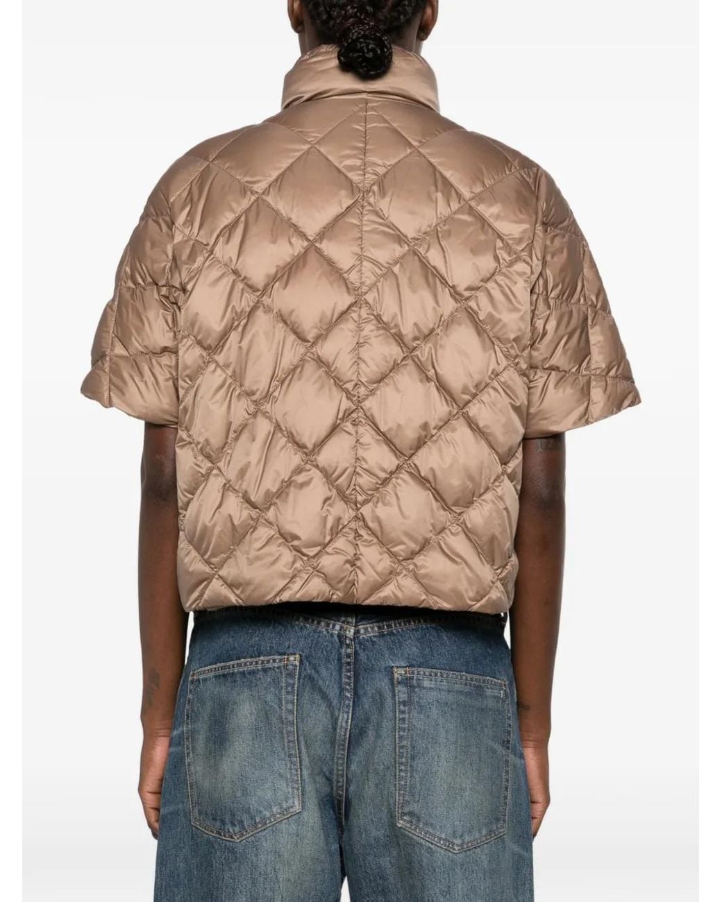 Max Mara Brown Quilted Short-Sleeve Jacket