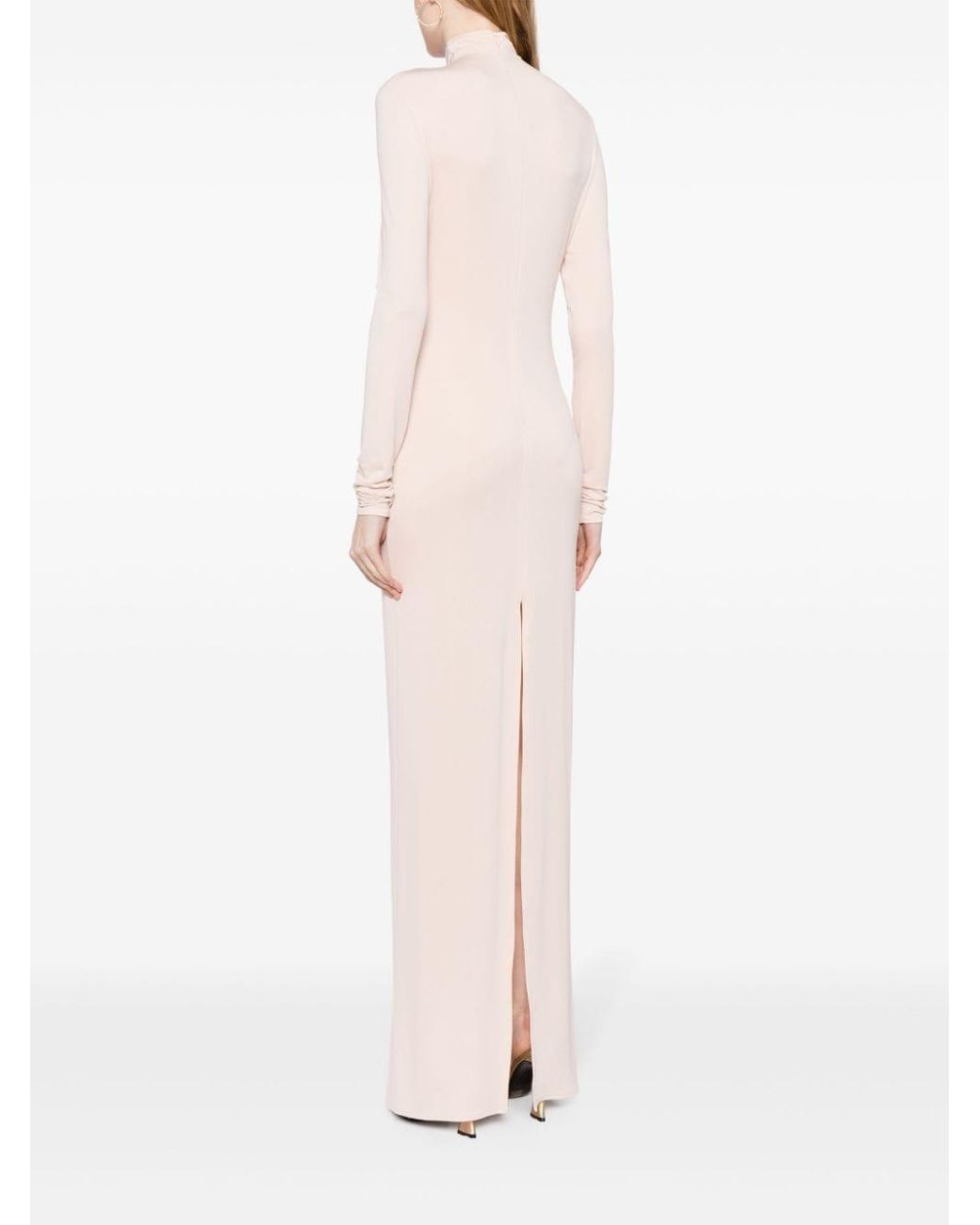 ワンピース MAGDA BUTRYM MIDI DRESS LONG SLEEVE RUCHED SLEEVE Bi-color long-sleeve midi dress in pink