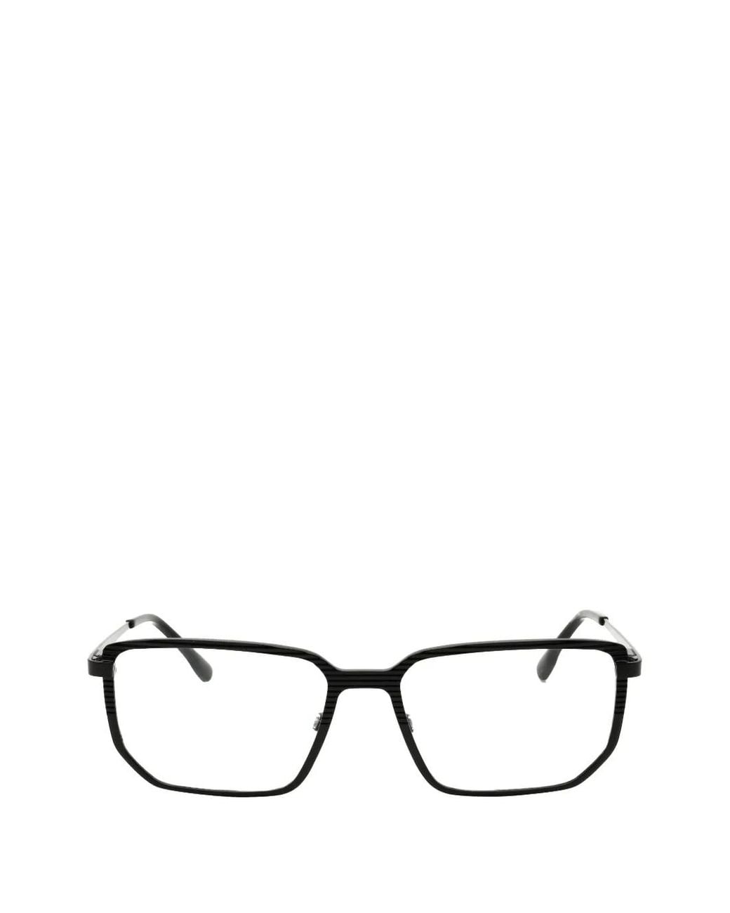 MCALLISTER Black Lunettes De Vue À Monture Rectangulaire for men