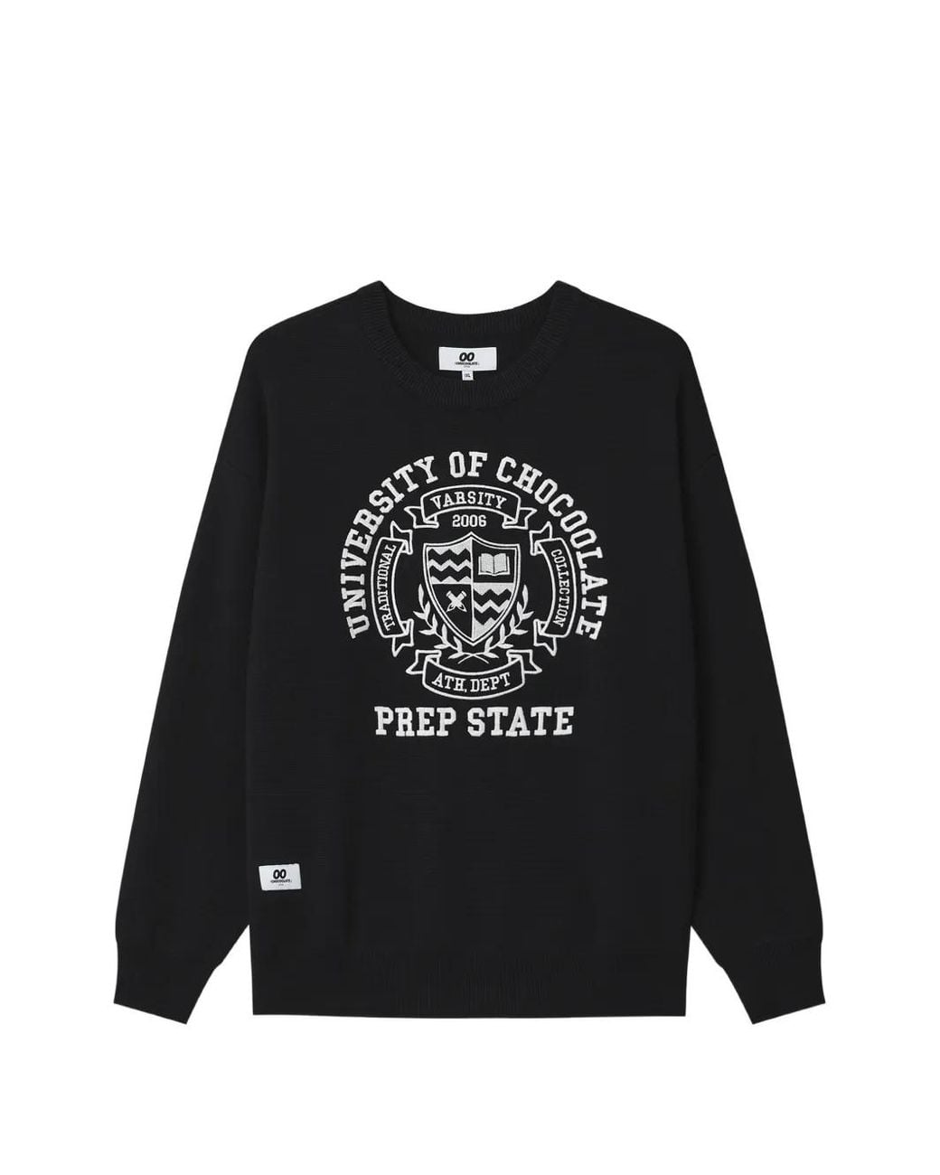 Chocoolate Black Logo-Print Crew-Neck Sweater for men