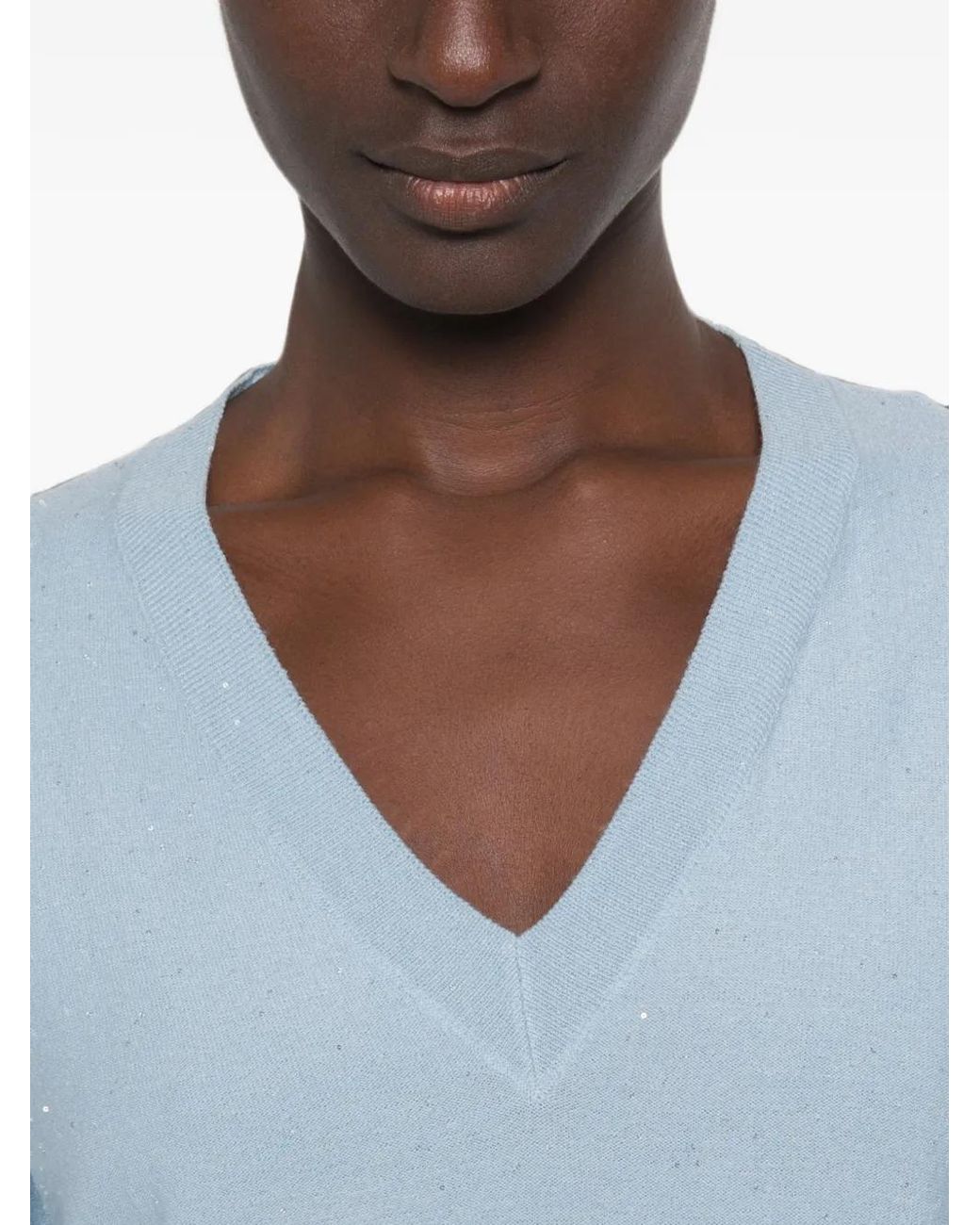 Herno Blue Pullover Mit Pailletten