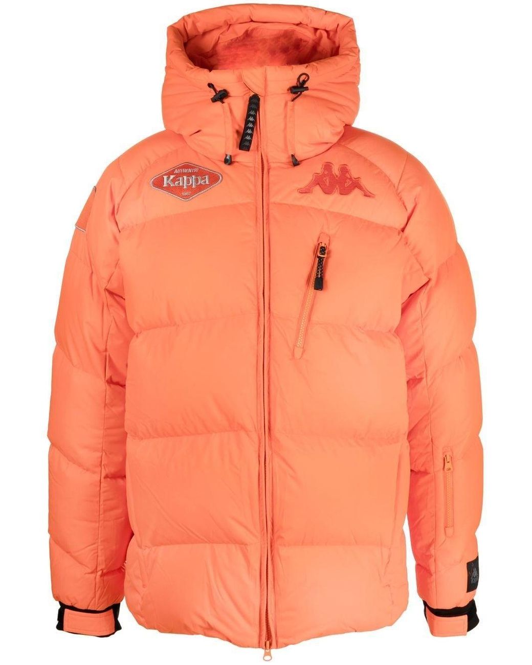 Kappa Logo Patch Quilted Coats in Orange for Men | Lyst Canada