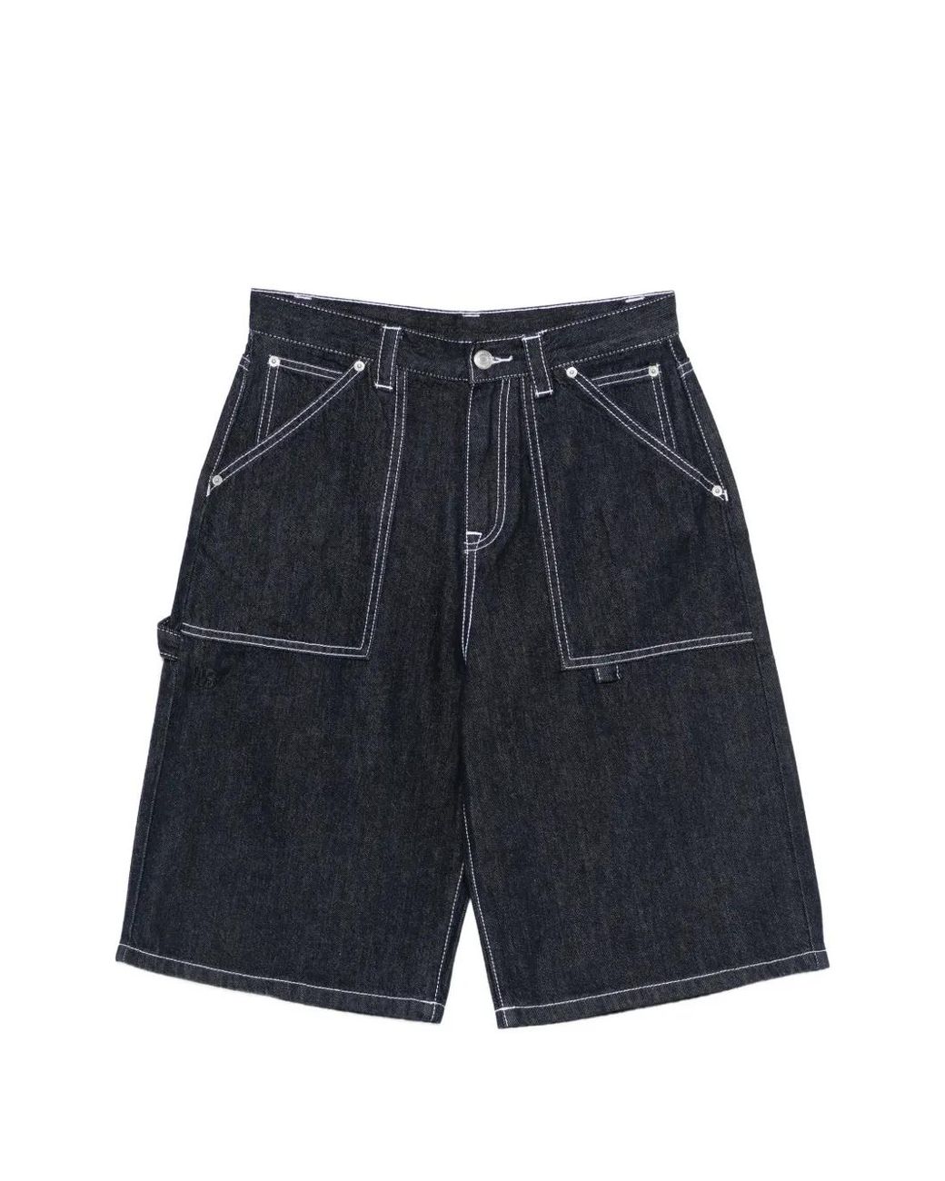 WRSTBHVR Blue Contrast-Stitch Denim Shorts