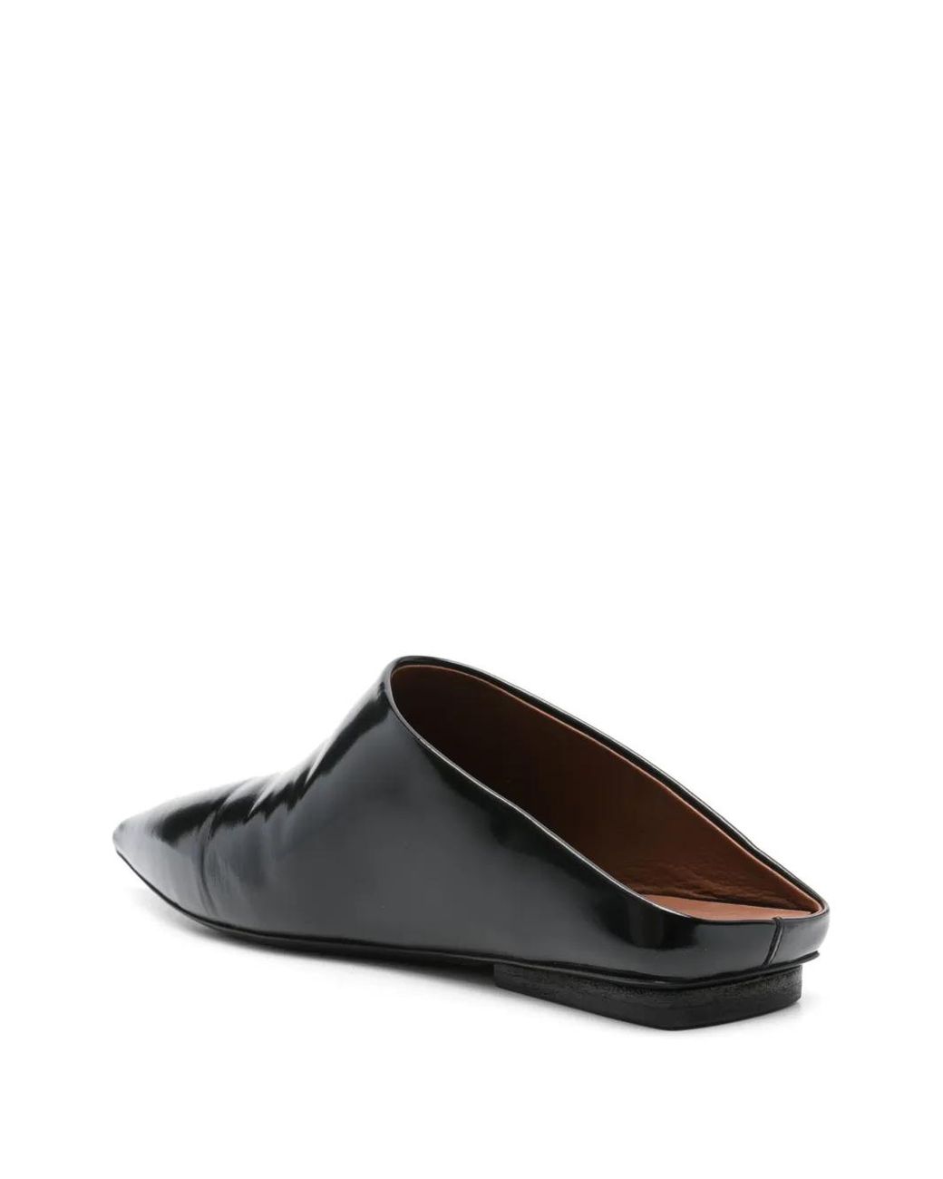 Marsèll Black Pointed-Toe Flat Leather Mules