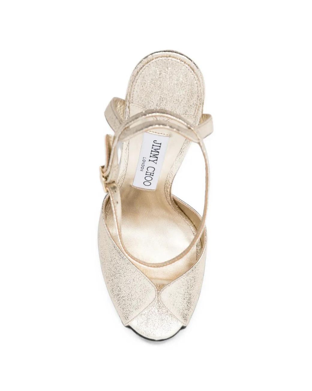 Jimmy Choo White Sacora 85 Metallic Sandals