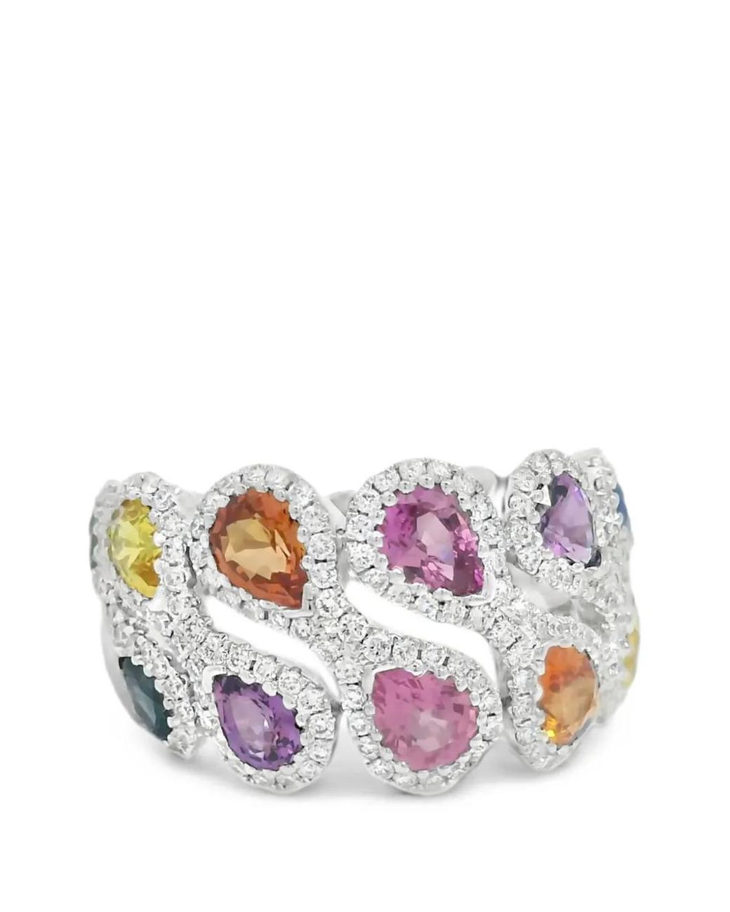 Lisa Nik White Bague Sertie De Saphirs Et De Diamants