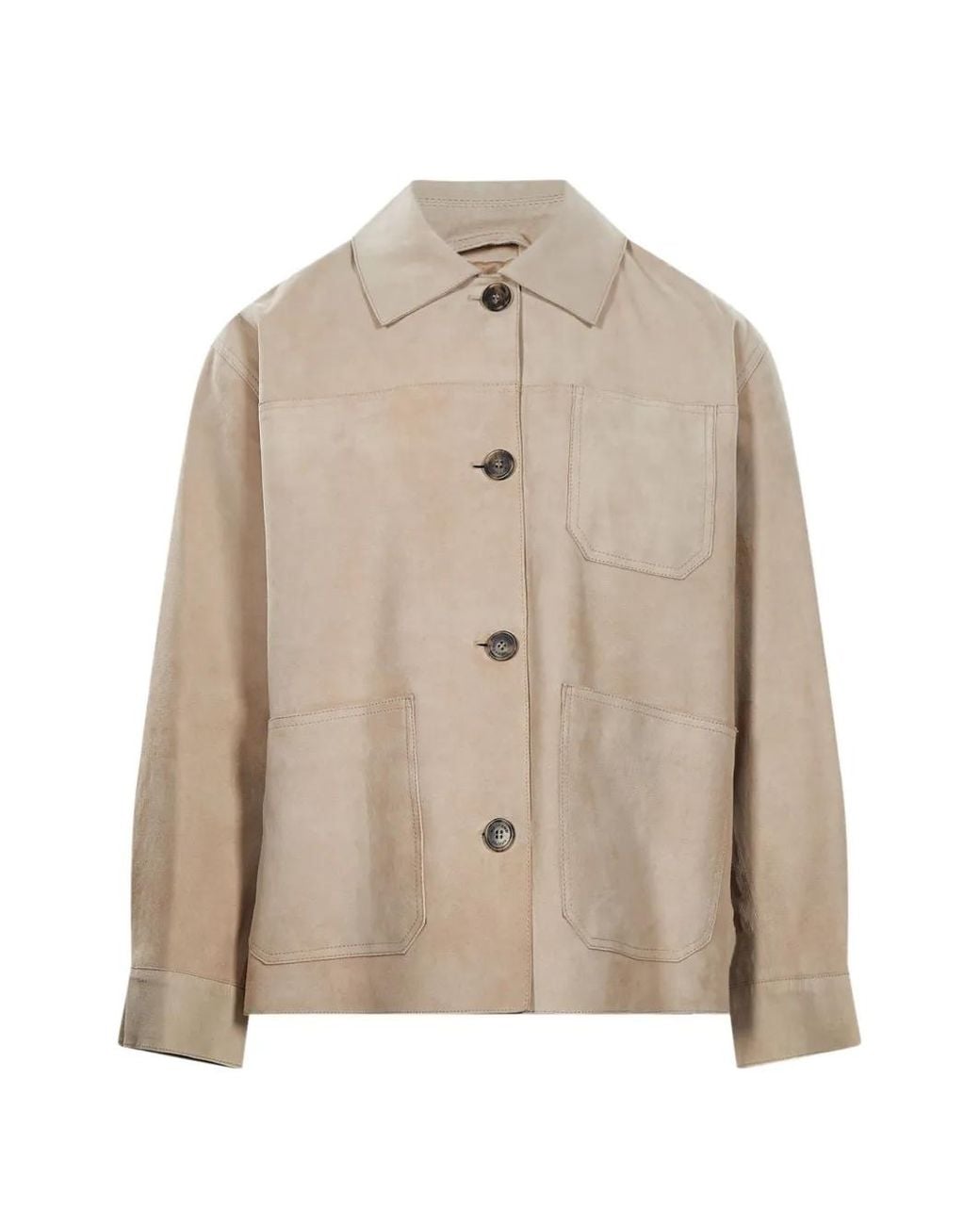 Weekend by Maxmara Natural Ghiera Button-Up Patch-Pocket Jacket