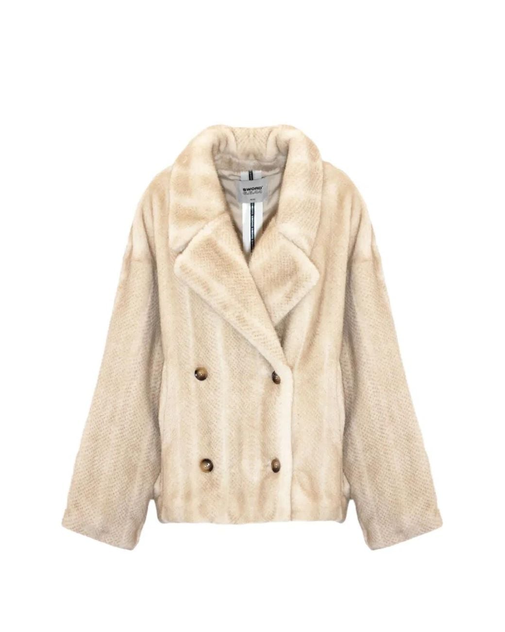S.W.O.R.D Natural Ribbed Faux-Fur Coat
