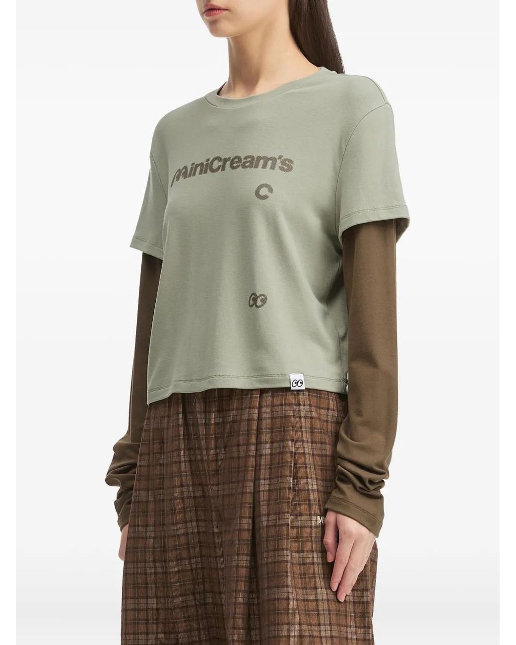 Mini Cream Green Layered Graphic Top