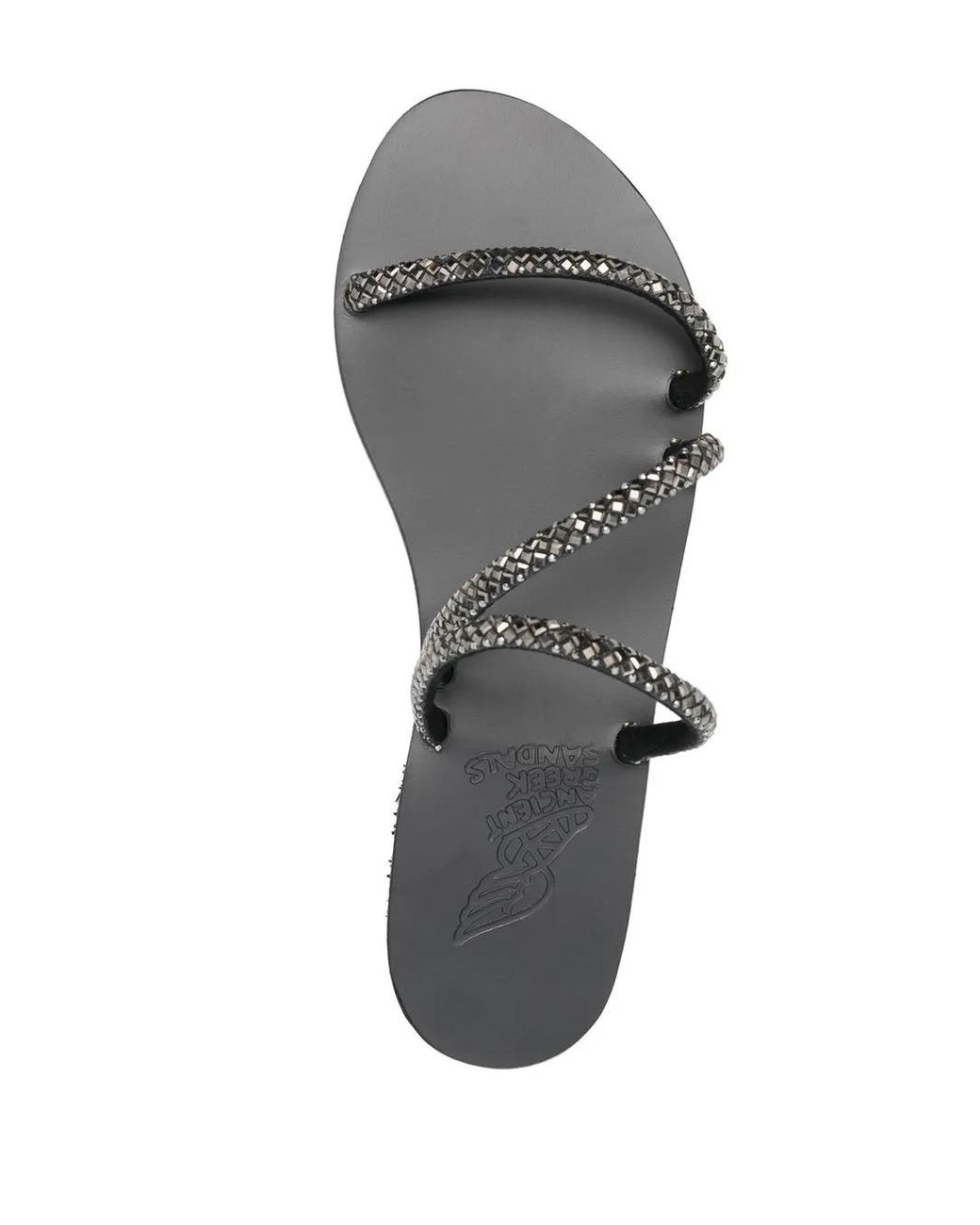 Ancient Greek Sandals Black Polytimi Crystal-Embellished Sandals