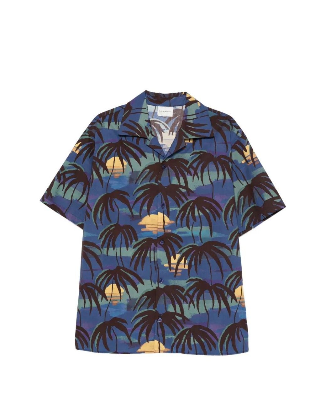 Drole de Monsieur Blue Palm Button Shirt for men