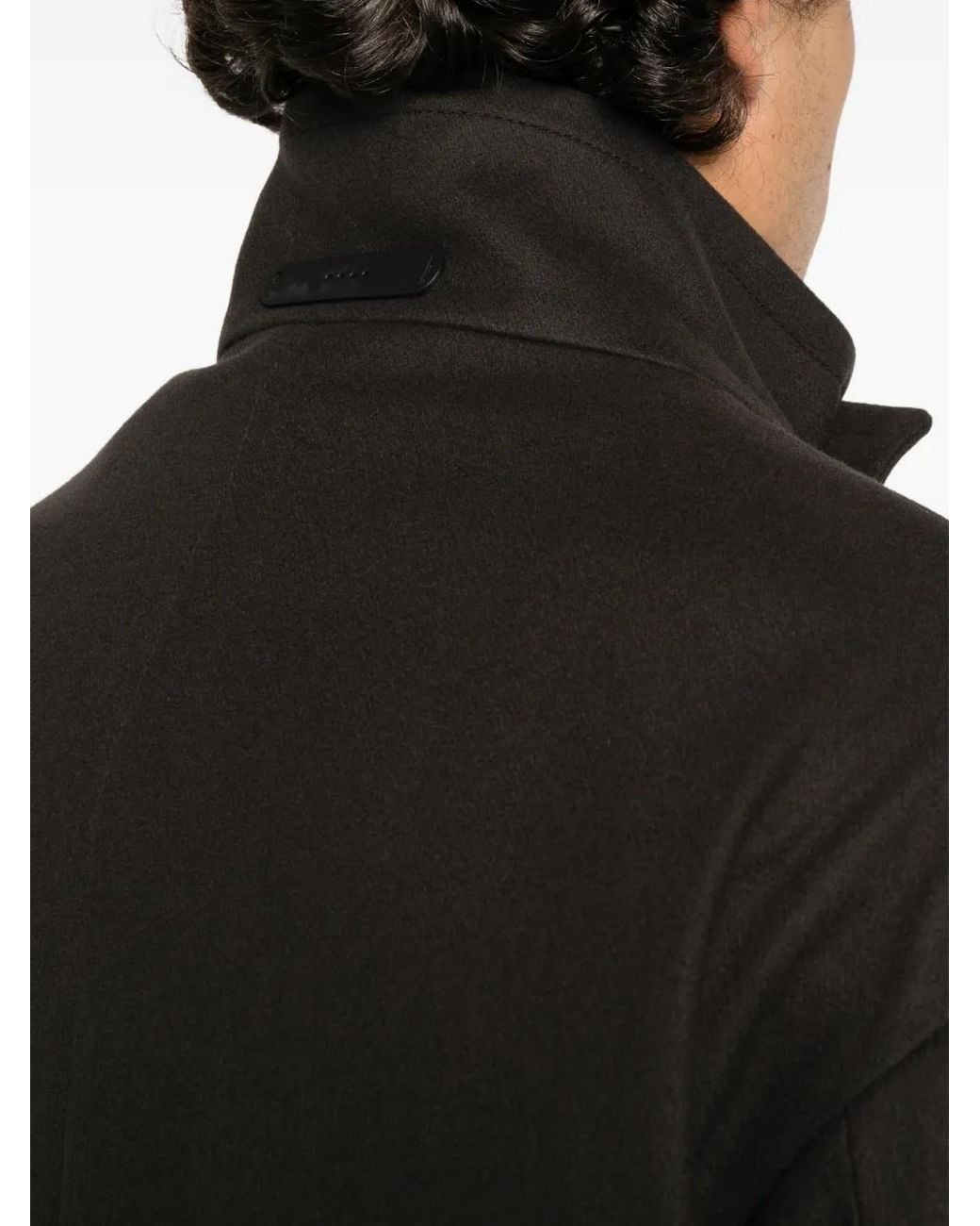 Hevò Black Savelletri Button-Up Coat for men