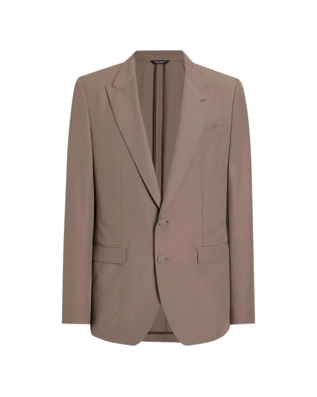 Dolce & Gabbana Brown Dolce & Gabbana Single-Breasted Wool Poplin Jacket for men
